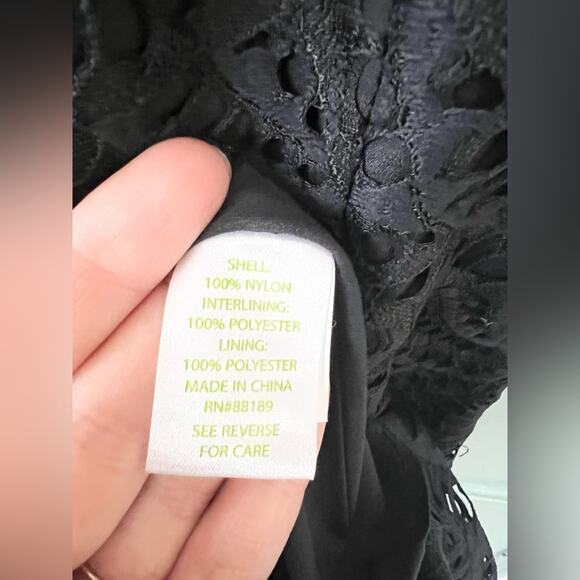 Lilly Pulitzer NWT Kenna dress in onyx black lace dress fall wedding cocktail 00 - Picture 7 of 12